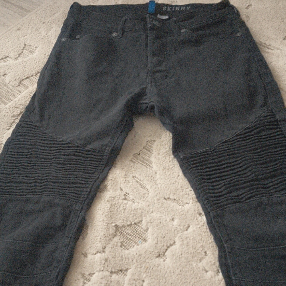 SKINN Men's Black Cargo Pants with Ribbed Knees